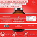 Glucosamin & Chondroitin plus Vitamin C: Premium, laborgeprüfte Qualität ohne Füll- oder Zusatzstoffe, vegan. 240 Kapseln in lichtgeschütztem Braunglas für 80 Tage.
