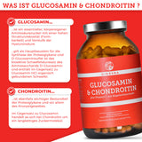 Glucosamin & Chondroitin plus Vitamin C von QIDOSHA, 240 Premium-Kapseln im Glas, laborgeprüfte Qualität, hohe Dosierung, ohne Zusatzstoffe, unterstützt Knorpelfunktion und Kollagenbildung.