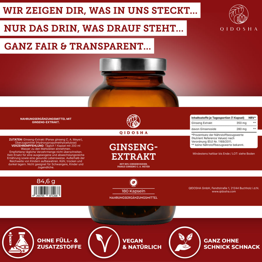 Ginseng-Extrakt im Glas