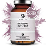 Qidosha Premium D-chiro-Inositol & Myo-Inositol im braunen Glas, vegan, 120 Kapseln, 700 mg Inositol-Komplex, ohne Füllstoffe, laborgeprüfte Qualität.