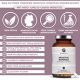 Inositol Komplex von QIDOSHA: Hochdosiertes, 100% veganes Nahrungsergänzungsmittel mit Myo-Inositol und D-chiro-Inositol, in laborgeprüfter Qualität, im Glas mit 120 Kapseln.