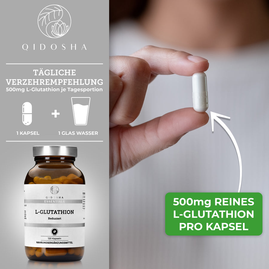 Glutathion Kapseln in bioaktiver Form mit 500mg/Kapsel online kaufen QIDOSHA Glutathion Kapseln in bioaktiver Form mit 500mg/Kapsel online kaufen QIDOSHA