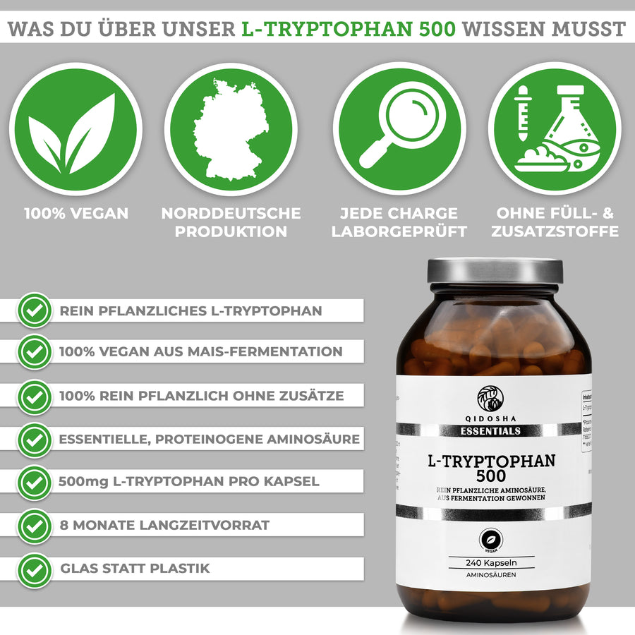 L-Tryptophan im Glas