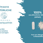 Glutathion liposomal mit dem Markenrohstoff PureWay™ G, QIDOSHA-Kapseln aus pflanzlicher Zellulose, frei von Allergenen, ohne Füllstoffe, in nachhaltigem Glas, laborgeprüfte Premium-Qualität.