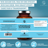 Liposomales Glutathion von QIDOSHA, mit PureWay™ G, 120 vegane Kapseln. Premium-Qualität, hohe Bioverfügbarkeit, laborgeprüft, ohne Füllstoffe, in nachhaltigem Glas, hergestellt in Deutschland.