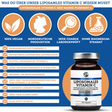 Vitamin C liposomal plus Bioflavonoide mit dem Markenrohstoff PureWay-C®, 120 Kapseln. Premium, hohe Bioverfügbarkeit, laborgeprüft, vegan, ohne Füllstoffe, in Glasverpackung. Hergestellt in Deutschland.
