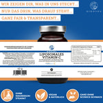 Qidosha Liposomales Vitamin C mit PureWay-C®, Premium-Nahrungsergänzungsmittel, vegan, ohne Zusatzstoffe, 120 Kapseln im Glas, hohe Bioverfügbarkeit und laborgeprüfte Qualität.