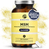 QIDOSHA MSM Methylsulfonylmethan (OptiMSM®) in braunem Glas, 324 vegane Kapseln. Hochreines, laborgeprüftes Nahrungsergänzungsmittel ohne Zusatzstoffe. Premiumqualität für Gelenke, Haut, Haare und Nägel.
