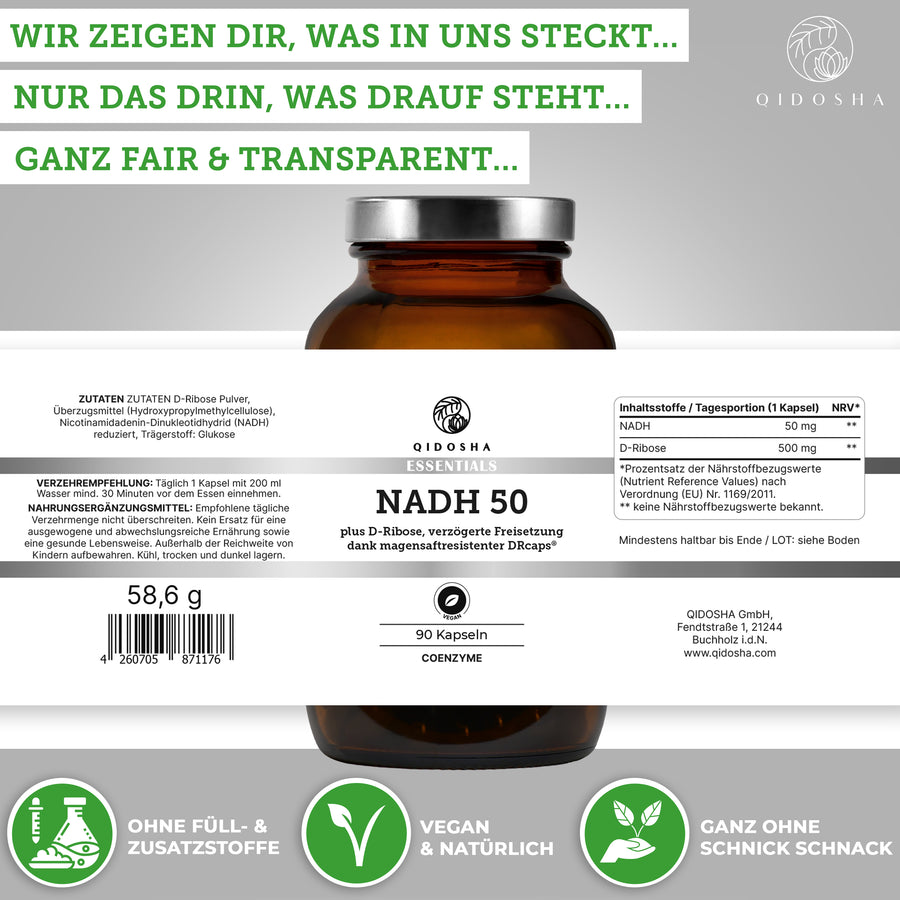 NADH plus D-ribose in a glass