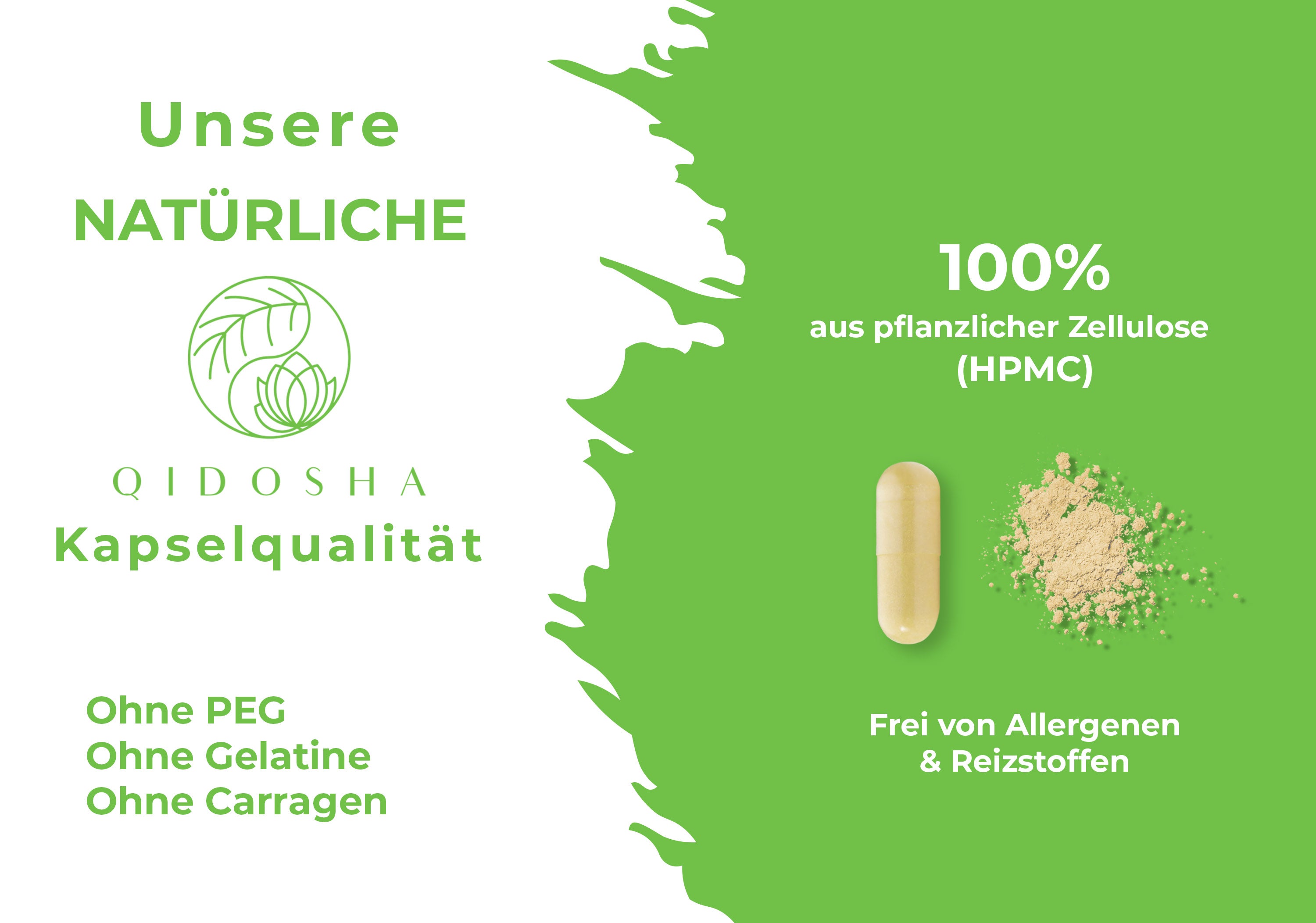 Vitamin B Komplex bioaktiv auf Quinoa-Basis, Premium-Kapseln aus pflanzlicher Zellulose, frei von Gelatine, PEG und Carrageen, laborgeprüft, ohne Füll- oder Zusatzstoffe.