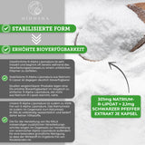 Acide R-alpha lipoïque à partir de R-lipoate de sodium et pipérine