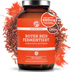 Qidosha Roter Reis fermentiert, 180 vegan Kapseln in Premium-Qualität, laborgeprüft, ohne Füllstoffe, Glasverpackung, enthält 600 mg Extrakt mit 2,95 mg Monacolin K je Kapsel.