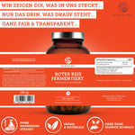 Qidosha Roter Reis fermentiert: Premium-Nahrungsergänzung, 180 vegane Kapseln. Enthält 600 mg Rotschimmelreis-Extrakt pro Kapsel, laborgeprüft, ohne Füllstoffe.