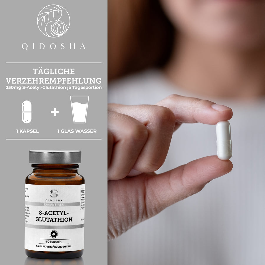 Buy S-Acetyl-Glutathione capsules in bioactive form with 250mg/capsule online QIDOSHA Buy S-Acetyl-Glutathione capsules in bioactive form with 250mg/capsule online QIDOSHA