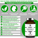 QIDOSHA Selen-Komplex: Premium, veganer Nahrungsergänzungskomplex mit pflanzlichem Selen, ohne Magnesiumstearat, laborgeprüft, in Deutschland hergestellt, umweltfreundlich in Glasflasche. 365 Tabletten für ein Jahr.