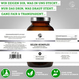 QIDOSHA Essentials SELEN-KOMPLEX: Premium-Selenpräparat im braunen Glas, vegan, ohne Füllstoffe. Enthält Selenhefe, indisches Basilikum, Sonnenblumenextrakt. Hohe, laborgeprüfte Qualität, true clean label.