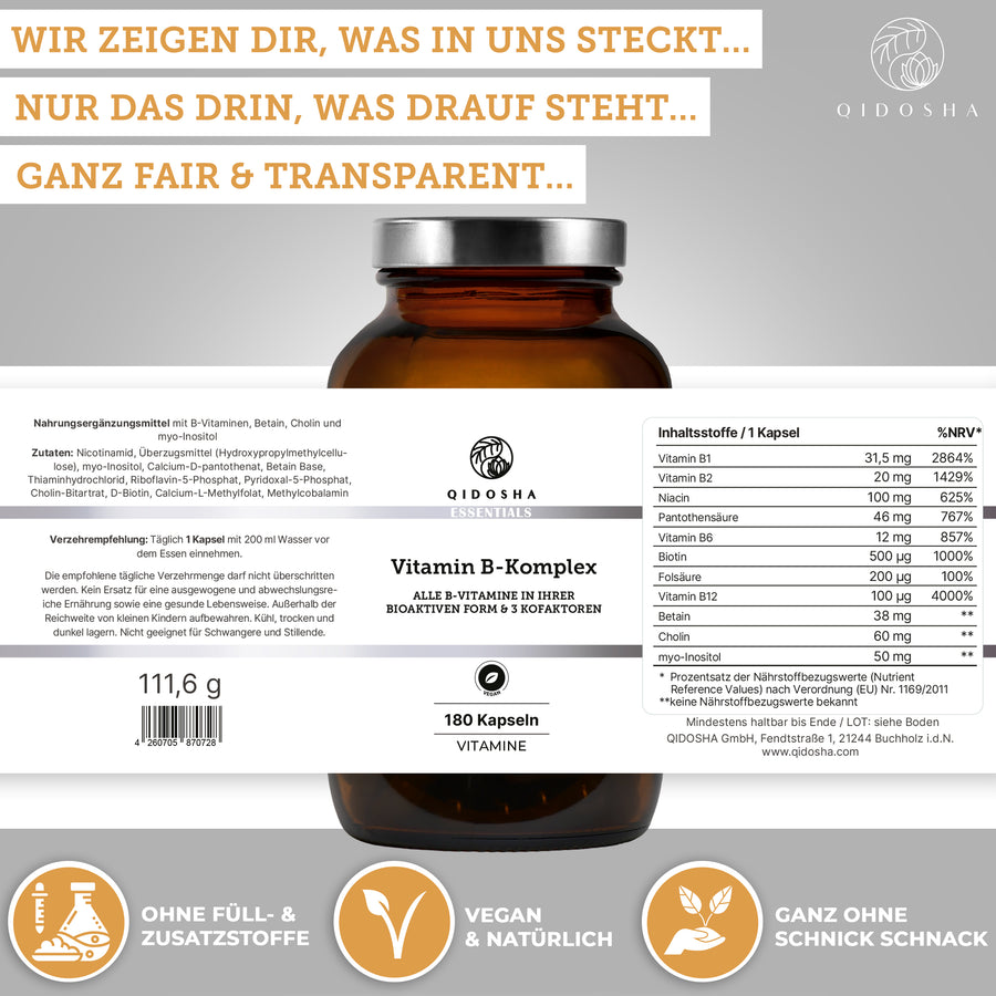 Vitamin B complex bioactive with cofactors in a glass