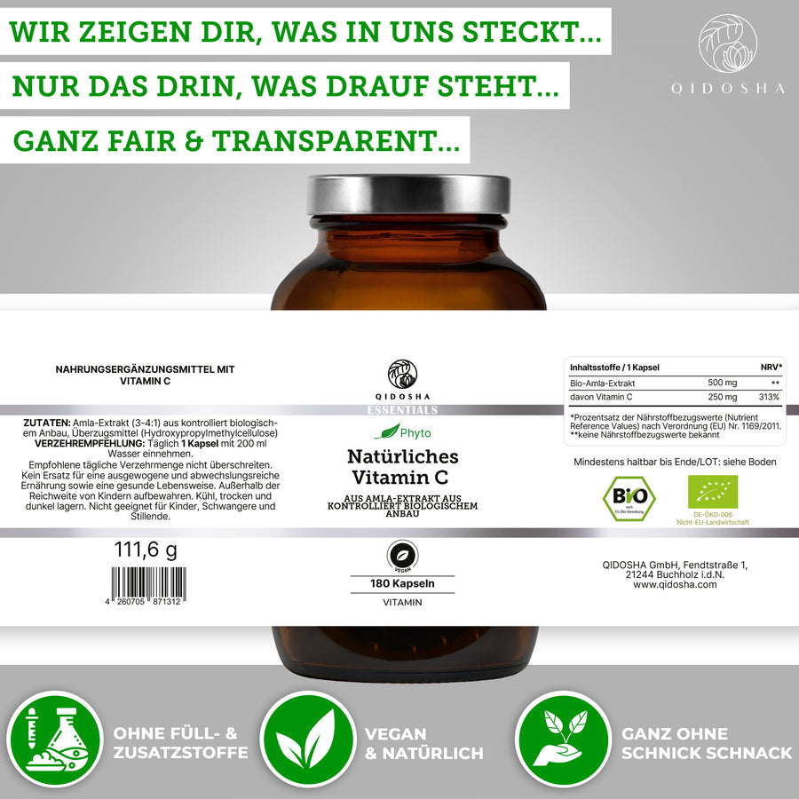 Vitamin C (pflanzlich) aus Bio-Amla-Extrakt im Glas