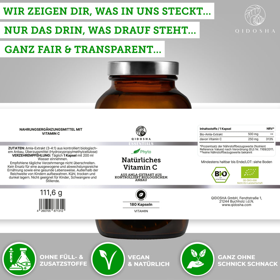 Vitamin C (pflanzlich) aus Bio-Amla-Extrakt im Glas