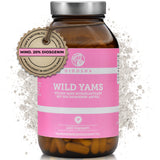 Wilde Yamswurzel im Glas: Premium vegane Kapseln, 20% Diosgenin, laborgeprüfte Qualität, ohne Füllstoffe. Hergestellt in Deutschland, nachhaltige Verpackung.