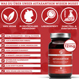 QIDOSHA Premium Astaxanthin 12 mg plus Olivenöl Softgels: 100 % vegan, hohe Qualität, laborgeprüft, ohne Füll- oder Zusatzstoffe, nachhaltige Glasverpackung. Hergestellt in Deutschland.