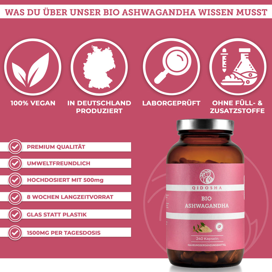 Bio-Ashwagandha im Glas