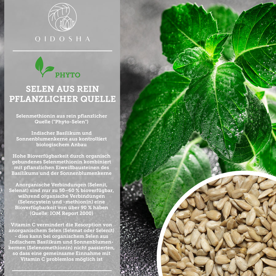 Organic selenium (vegetable) from Indian basil and sunflower seeds