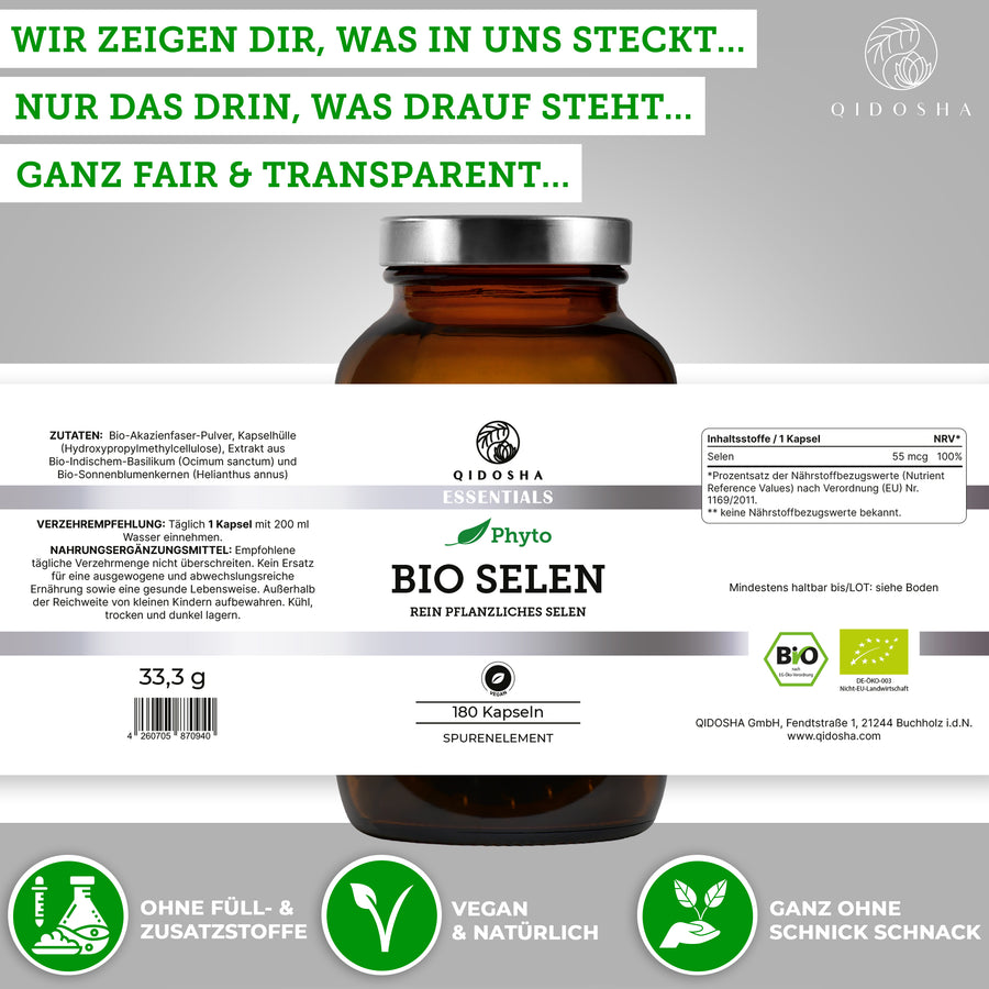 Bio Selen (pflanzlich) aus Senfsaat-Extrakt im Glas