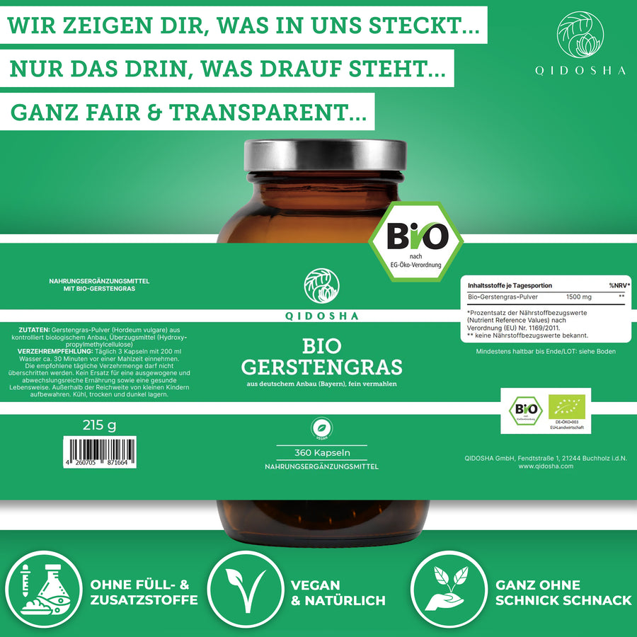 Bio Gerstengras im Glas