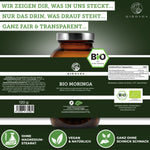 Bio Moringa Presslinge 500mg 240 Stk/Glas von QIDOSHA, vegan, ohne Zusatzstoffe, true clean label, in nachhaltigem Glas, aus kontrolliert biologischem Anbau, laborgeprüfte Premiumqualität.