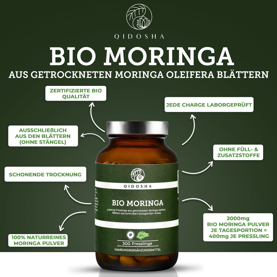 Bio Moringa Presslinge 400mg 300 Stk/Glas