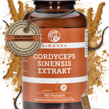 Cordyceps sinensis (CS-4) Extrakt im Glas, laborgeprüft, 180 vegane Kapseln, 2.000 mg, ohne Füllstoffe, produziert in Deutschland, Premium Qualität.