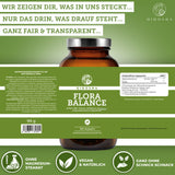 QIDOSHA Flora Balance Bakterien-Kulturen-Komplex: Premium Nahrungsergänzungsmittel in braunem Glas, 180 magensaftresistente Kapseln mit 20 probiotischen Stämmen und Inulin, vegan, laborgeprüfte Qualität.