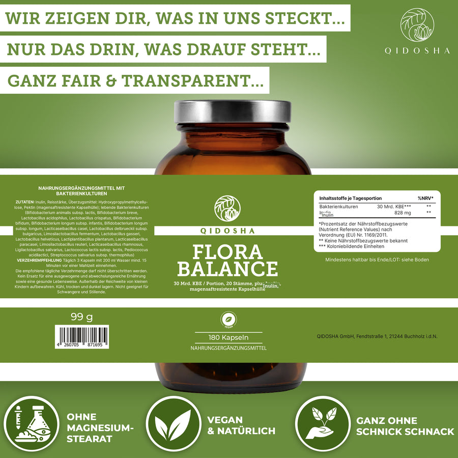 High-dose probiotic capsules with 30 billion CFU per daily serving – QIDOSHA
