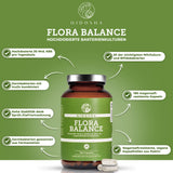 QIDOSHA FLORA BALANCE Bakterien-Kulturen-Komplex, hochwertiges Nahrungsergänzungsmittel in Glas, 180 magensaftresistente vegane Kapseln, 30 Mrd. KBE, ohne Füllstoffe.