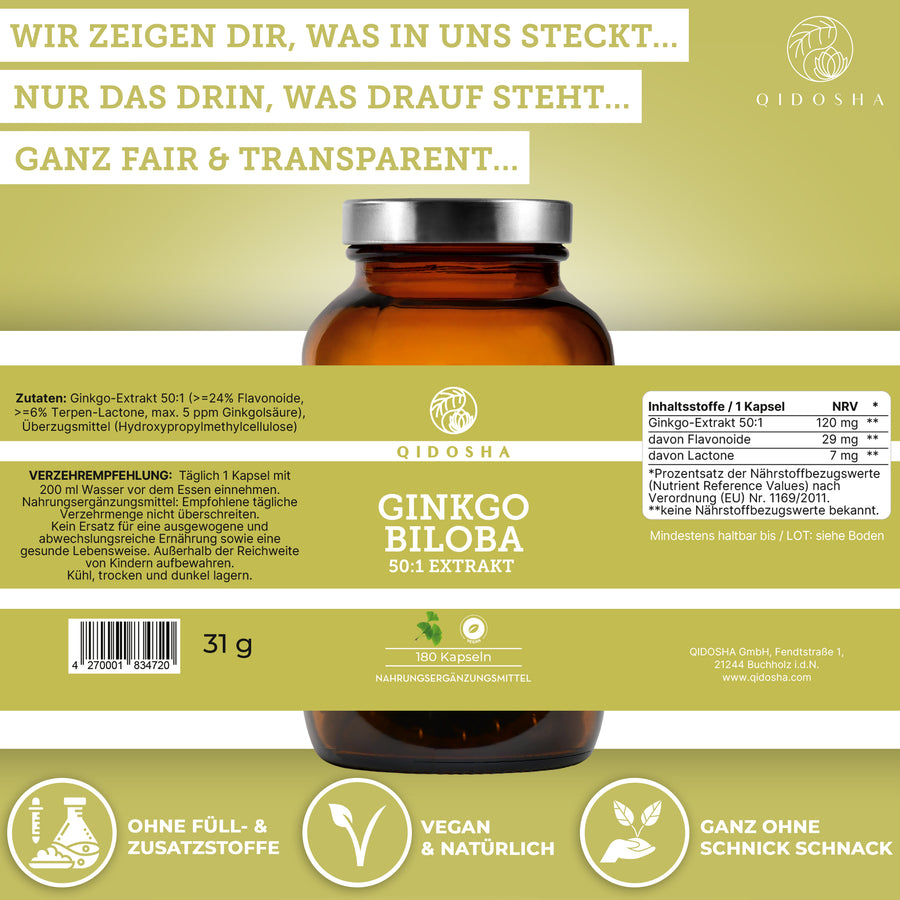 Ginkgo-Extrakt im Glas