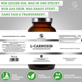 QIDOSHA ESSENTIALS L-Carnosin: Premium, vegan, laborgeprüftes Nahrungsergänzungsmittel im Glas. 120 Kapseln, 1000 mg L-Carnosin täglich; ohne Füllstoffe, true clean label.