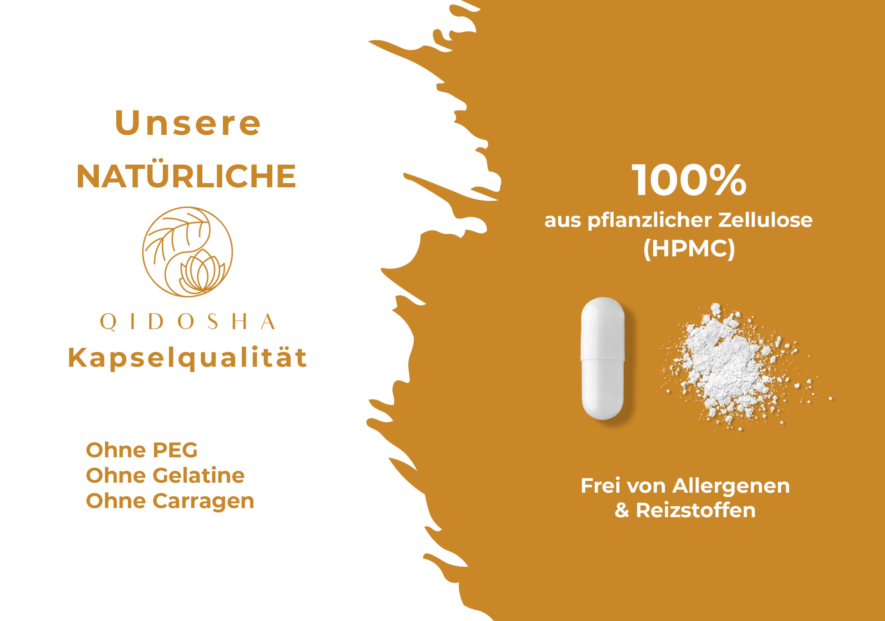 Qidosha Taurin: Premium, laborgeprüfte Kapseln, 100% pflanzlich, ohne Füllstoffe. Hochdosiert, vegan, aus deutscher Herstellung in umweltfreundlichem Glas verpackt.