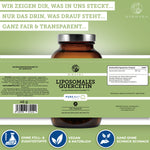Liposomales Quercetin von QIDOSHA: Premium-Nahrungsergänzung ohne Füllstoffe, mit PureWay™ Q, vegan, laborgeprüft, in nachhaltigem Glas, 120 Kapseln.