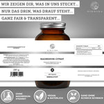 Qidosha Essentials Magnesium-Citrat in veganen Kapseln, 360 Stück; Premium, laborgeprüft, ohne Füllstoffe; organische Magnesium-Form, hohe Bioverfügbarkeit, in nachhaltigem Glas.
