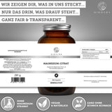 Qidosha Essentials Magnesium-Citrat in veganen Kapseln, 360 Stück; Premium, laborgeprüft, ohne Füllstoffe; organische Magnesium-Form, hohe Bioverfügbarkeit, in nachhaltigem Glas.