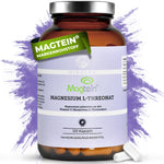 Braunes Glas mit Magtein® Magnesium L-Threonat, 120 vegane Kapseln, laborgeprüfte Premiumqualität, ohne Füllstoffe, für das Nervensystem.