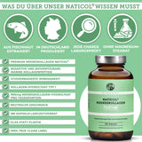Naticol® Meereskollagen Hydrolysat: Premium, laborgeprüftes marines Kollagen, ohne Magnesiumstearat, in Deutschland hergestellt, 180 Kapseln im umweltfreundlichen Glas, 900 mg pro Tagesportion.