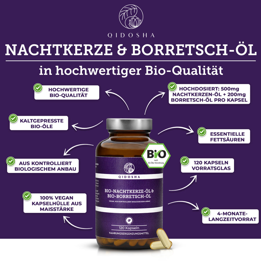 Bio Nachtkerze & Bio Borretsch Öl im Glas