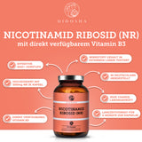 Nicotinamid Ribosid (NR) von QIDOSHA: Premium-Diät-Ergänzungsmittel, 300 mg NR pro Kapsel, laborgeprüft, Made in Germany, 120 vegane Kapseln in Glasflasche.