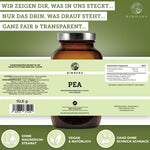 Qidosha Premium Palmitoylethanolamid (PEA) Nahrungsergänzungskapseln, 180 Stück, vegan, ohne Füllstoffe, hohe Qualität, in Deutschland laborgeprüft, in lichtgeschütztem Glas, 2-Monatsvorrat.