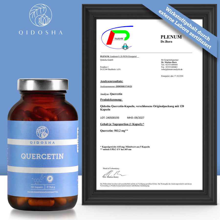 Quercetin in a glass (NEW with higher quercetin content: 500mg per capsule)