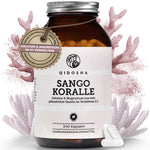 Sango Meereskoralle mit Calcium & Magnesium, 240 vegane Kapseln in Premium-Qualität; nachhaltig geerntet, laborgeprüft, ohne Zusatzstoffe, hergestellt in Deutschland.