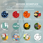 SHARP VISION Augen-Komplex: Premium Nahrungsergänzungsmittel von Qidosha zur Unterstützung der Sehkraft mit Vitaminen, Zink, L-Glutathion, ohne Füllstoffe, laborgeprüfte Qualität.