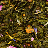 Bio Kräutertee und Grüntee - Probierpaket Sunrise to Sunset: Hochwertiger, aromatisierter Grüntee mit Bio-Zutaten wie Blüten und Fruchtstücken, inspiriert von Ayurveda und Kräuterheilkunde.